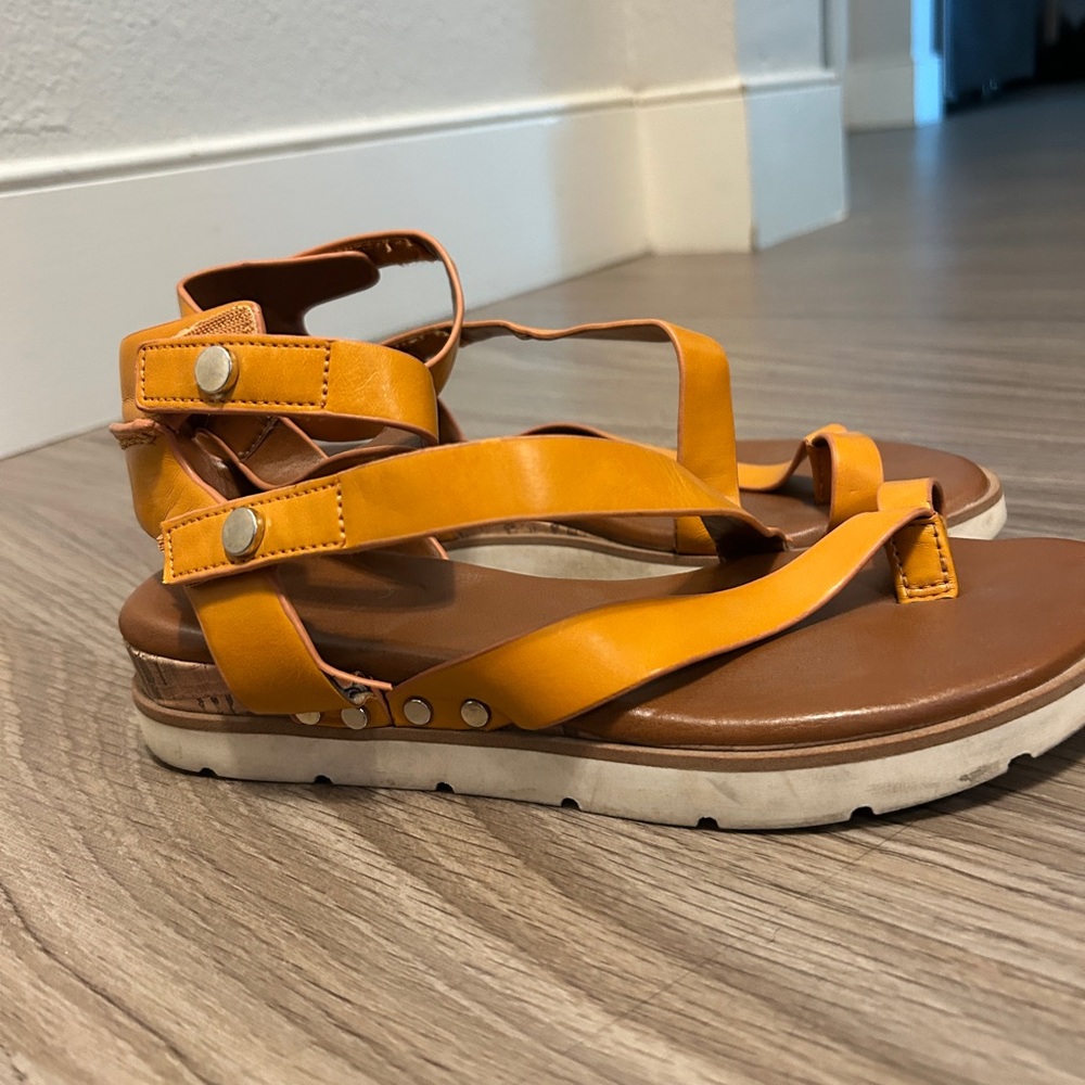 Franco Sarto cognac ankle sandals